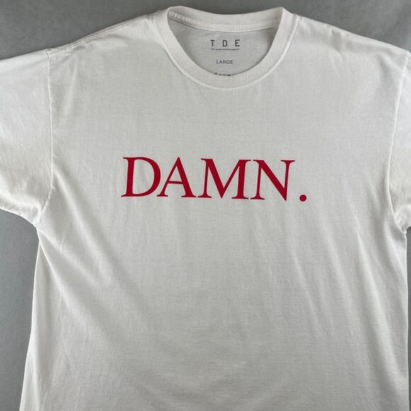 Kendrick Lamar DAMN Shirt Mens L White TDE Graphic Hip Hop Culture Tee 2017 Tour - Picture 2 of 6